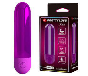 10 Fonksiyonlu USB Şarjlı Metalik Mini Bullet Vibratör – Kiwi (Magenta)