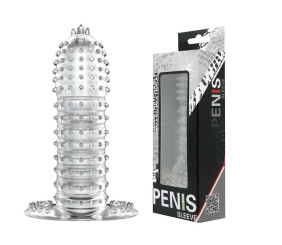 13 cm Kabartmalı Güçlü Uyarıcı Dildo Uzatmalı Penis Kılıfı