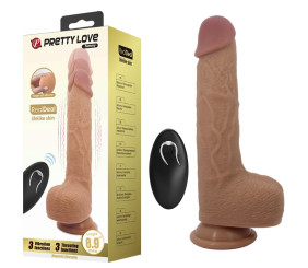 22,5 cm İleri Geri Hareketli Uzaktan Kumandalı Manyetik Şarjlı Gerçekçi Vantuzlu Melez Penis - Tommy