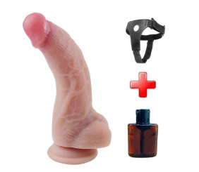 20 cm Ultra Gerçekçi Melez Belden Bağlamalı Vantuzlu Dildo Penis – Nerion