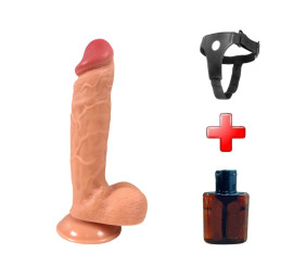 23 cm Realistik Dokulu Ten Rengi Belden Bağlamalı Vantuzlu Dildo Penis – Jason