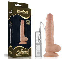 21.5 cm Realistik Titreşimli Vantuzlu Anal Vajinal Dildo Penis