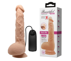 24 cm Titreşimli Realistik Vantuzlu Dildo Penis - Jason