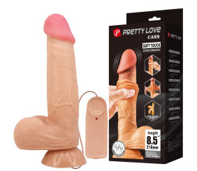 21,8 cm Kıkırdak Yapılı Çift Katmanlı Gerçekçi Titreşimli Dildo Penis - Cass