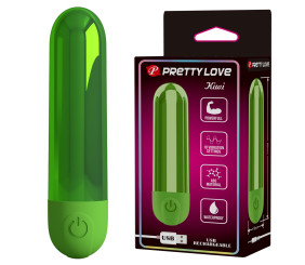10 Fonksiyonlu USB Şarjlı Metalik Mini Bullet Vibratör – Kiwi (Zümrüt Yeşili)