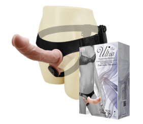 17,5 cm Belden Bağlamalı Çift Taraflı Titreşimli Penis