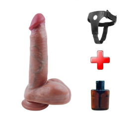 21 cm Çift Katmanlı Ultra Gerçekçi Melez Belden Bağlamalı Vantuzlu Dildo Penis – Morvyn