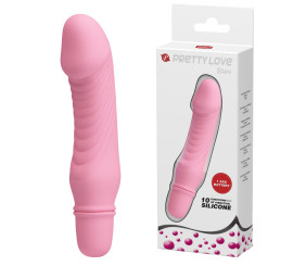 10 Titreşim Modlu Realistik Başlıklı Mini Silikon Vibratör - Stev (Pembe)