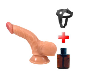 17 cm Kavisli Realistik Dokulu Ten Rengi Belden Bağlamalı Vantuzlu Dildo Penis – Jason