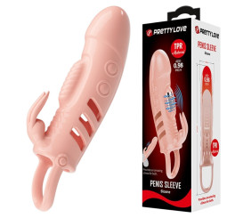 2,5 cm Dolgu Uzatmalı Titreşimli Penis Kılıfı Prezervatif Vibratör