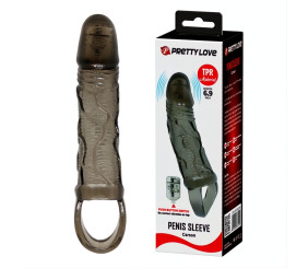 3 cm Dolgu Uzatmalı Titreşimli Zenci Penis Kılıfı Prezervatif Vibratör