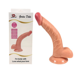 20 cm Kavisli Realistik Dokulu Ten Rengi Vantuzlu Dildo Penis – Gordon