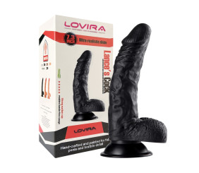18 cm Realistik Dokulu Vantuzlu Dildo Penis – Siyah
